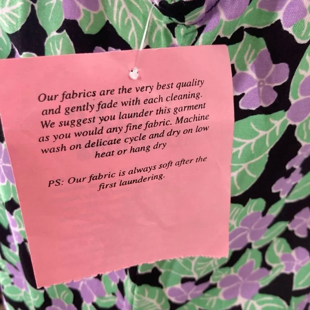 Key West Hand Print Fashions L Tank Top Violets Floral Purple Hawaii NWT VTG - Picture 9 of 10